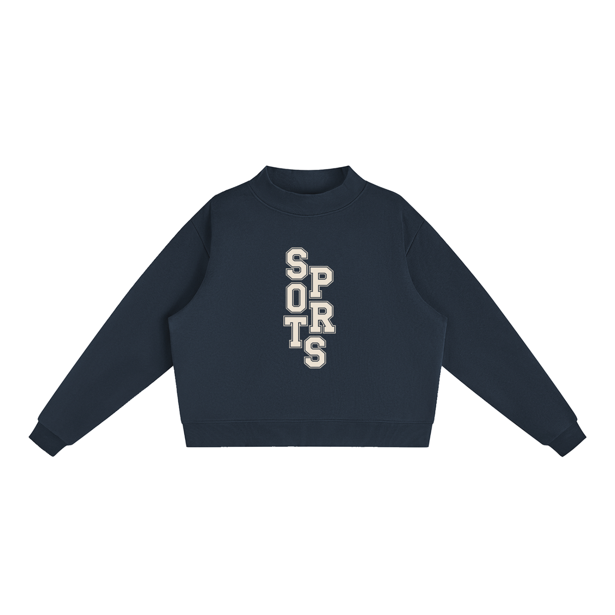 SPORTS Mock-Neck Crew Sweatshirt