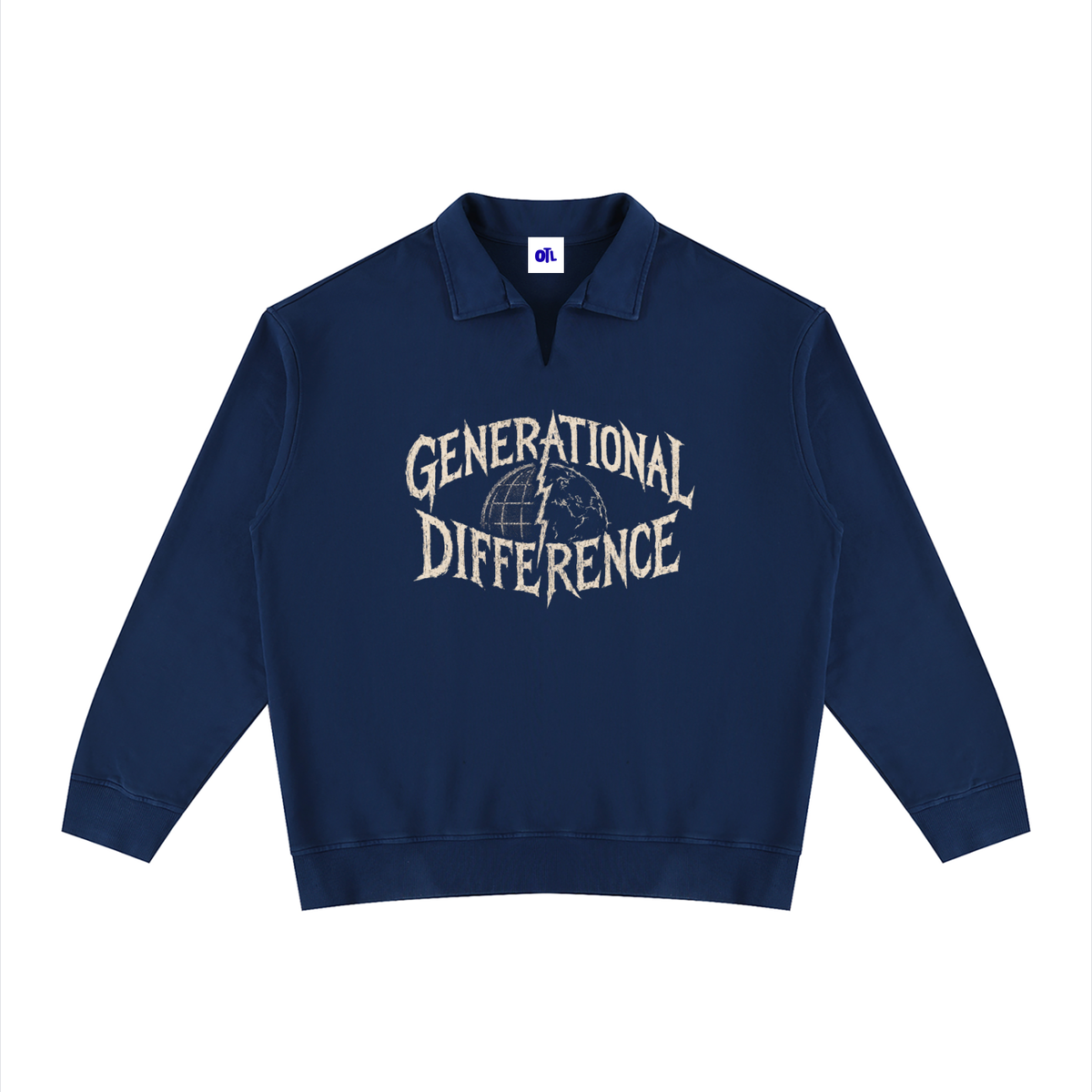 Generational Difference Vintage Wash Collared Sweatshirt